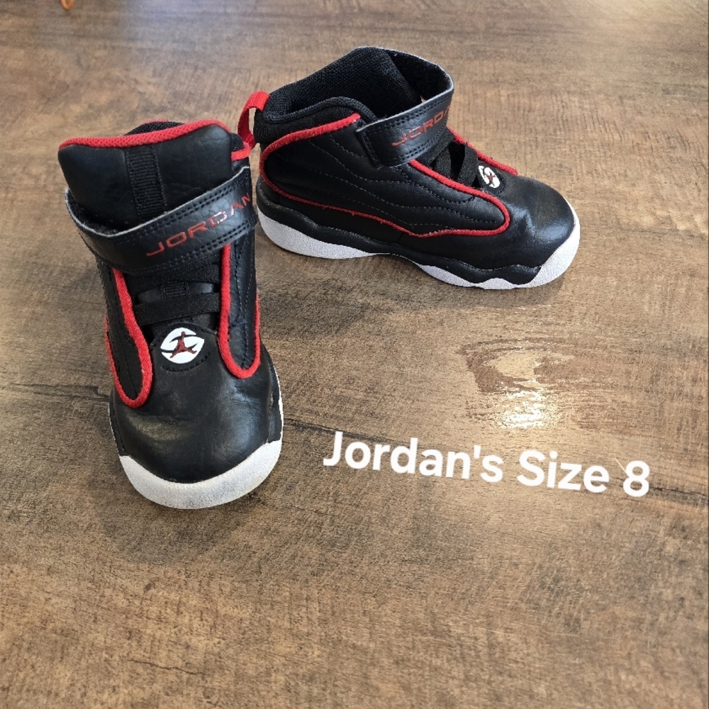 Jordan Kids Black and Red Shoes